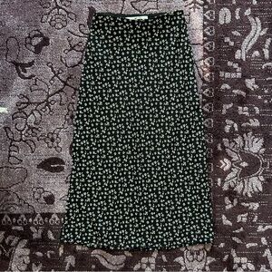 Hollister Black Floral midi Skirt